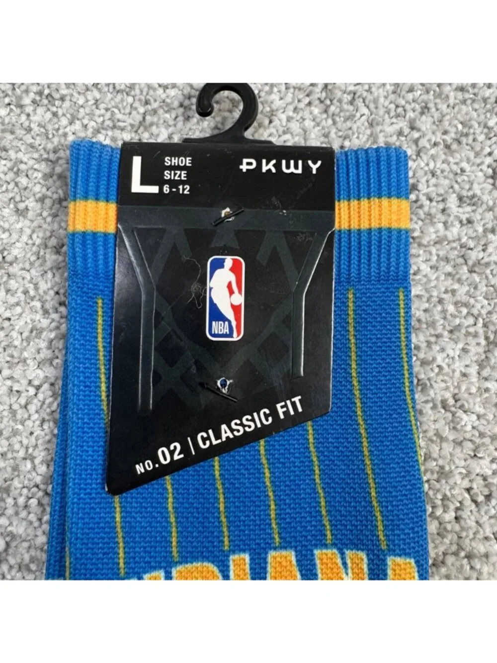 PKWY NBA Crew Socks Indiana Pacers Large 6-12 Classic Fit New